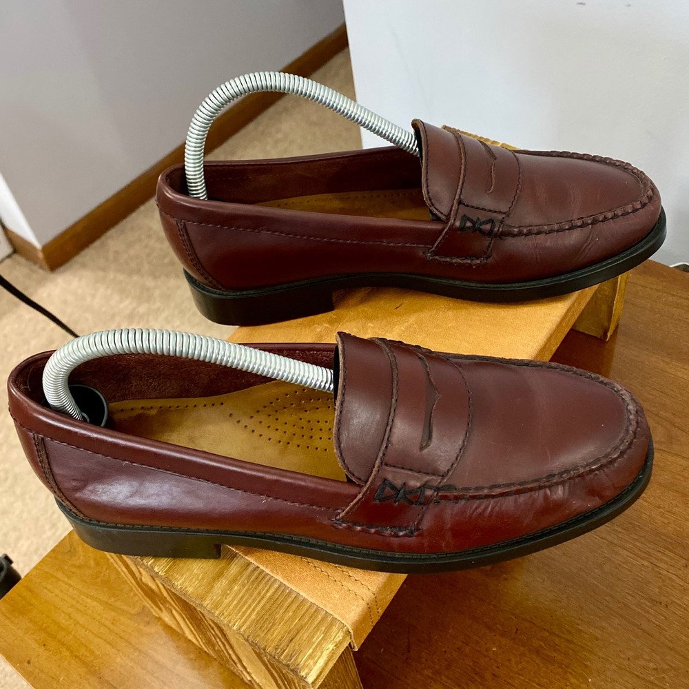 Vintage G.H. Bass Weejuns Katherine II Penny Loafers Burgundy Leather Womens 8.5 - Picture 7 of 13
